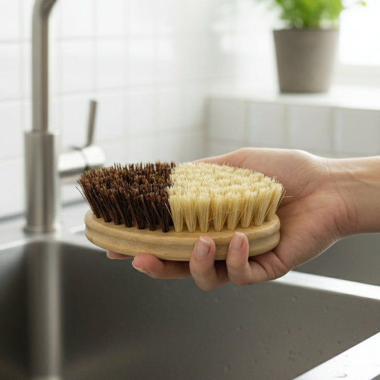 Cleaning Brush - Sisal & Coconut Bristle - Bamboo Switch