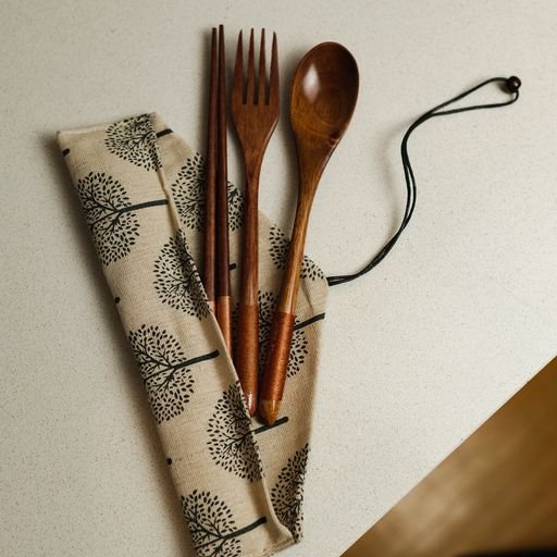 Coconut Utensil Travel Cutlery | White - Bamboo Switch