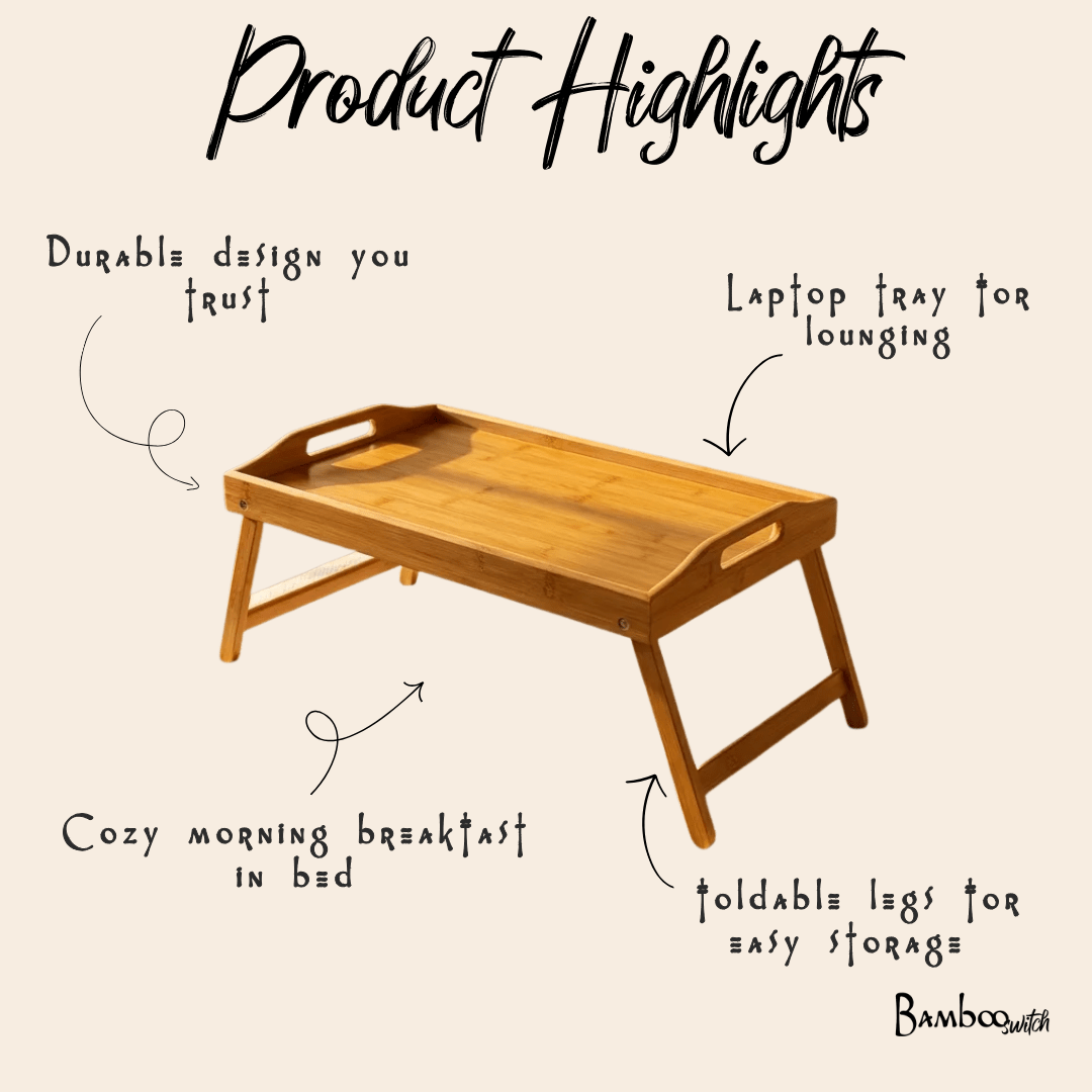 Collapsible Bamboo Bed Tray - Bamboo Switch