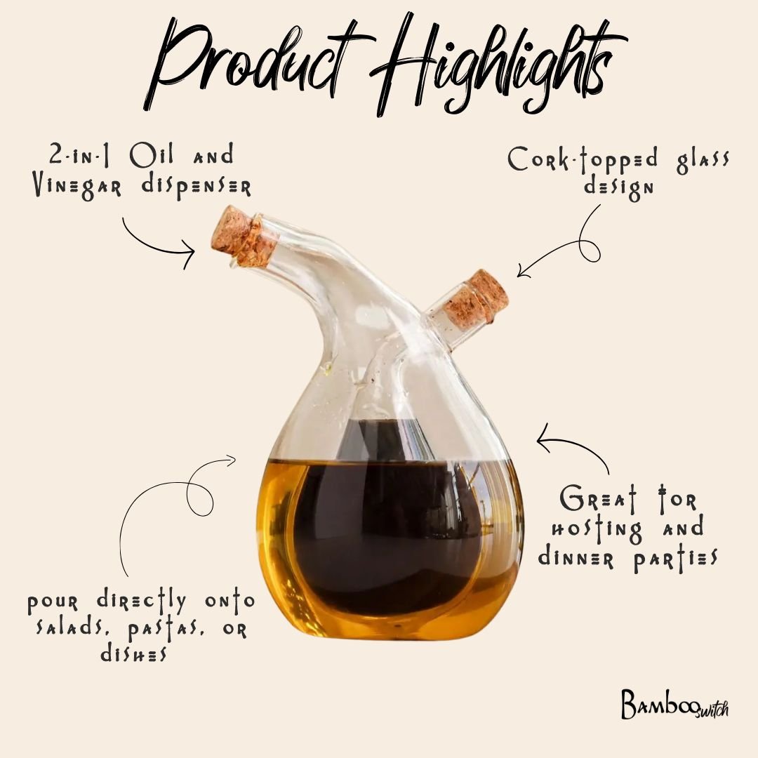 Glass Oil and Vinegar Cruet - Bamboo Switch