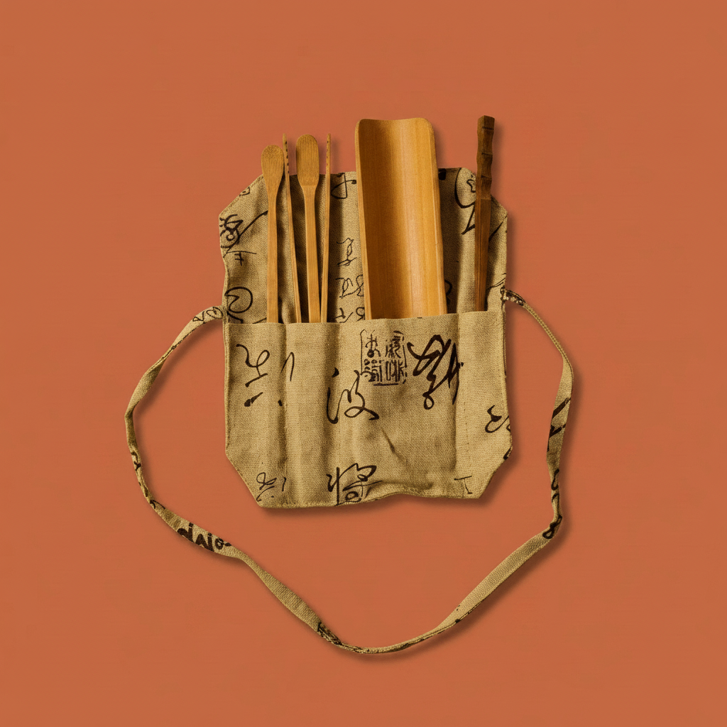 Gongfu Bamboo Tea Tools With Pouch - Bamboo Switch