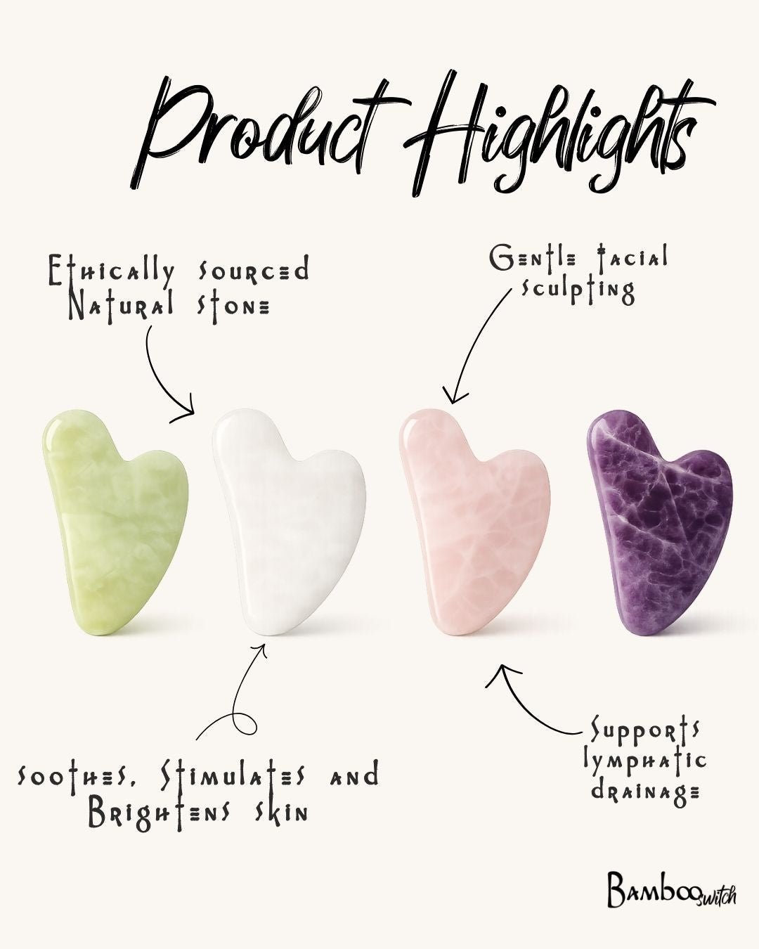 Gua Sha Facial Stone - Bamboo Switch