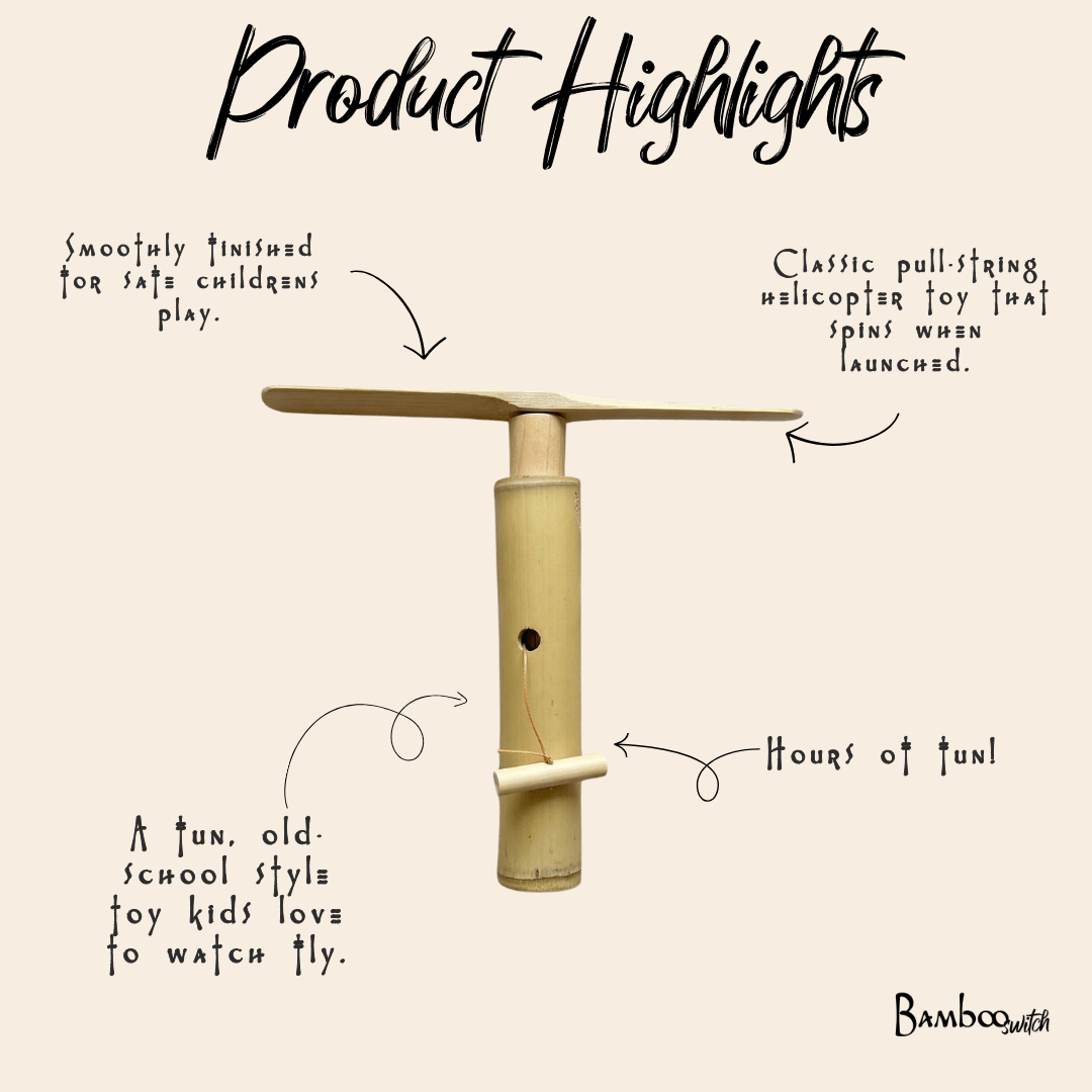 Handmade Bamboo Dragonfly Copter Toy - Bamboo Switch