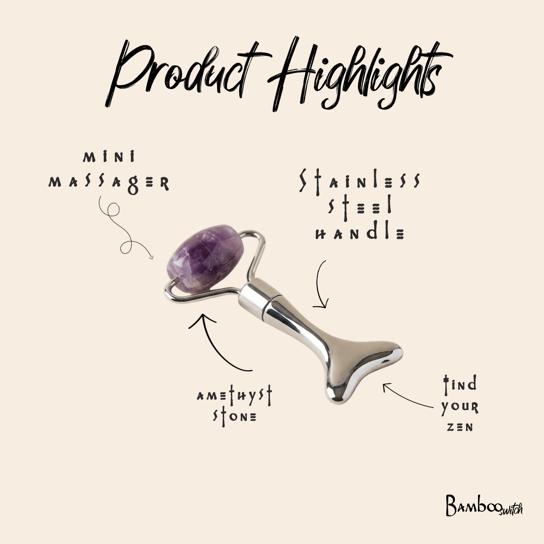 Mini Facial Roller | Amethyst - Bamboo Switch