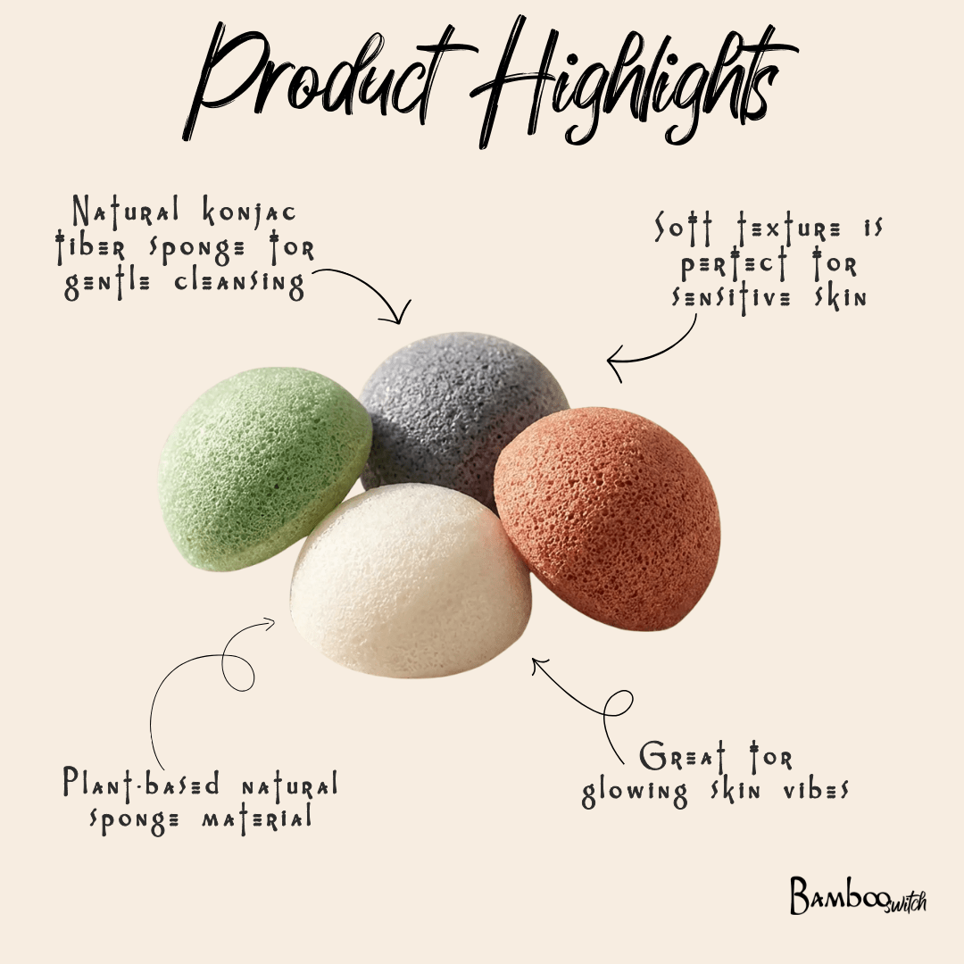 Natural Konjac Facial Sponge - Bamboo Switch
