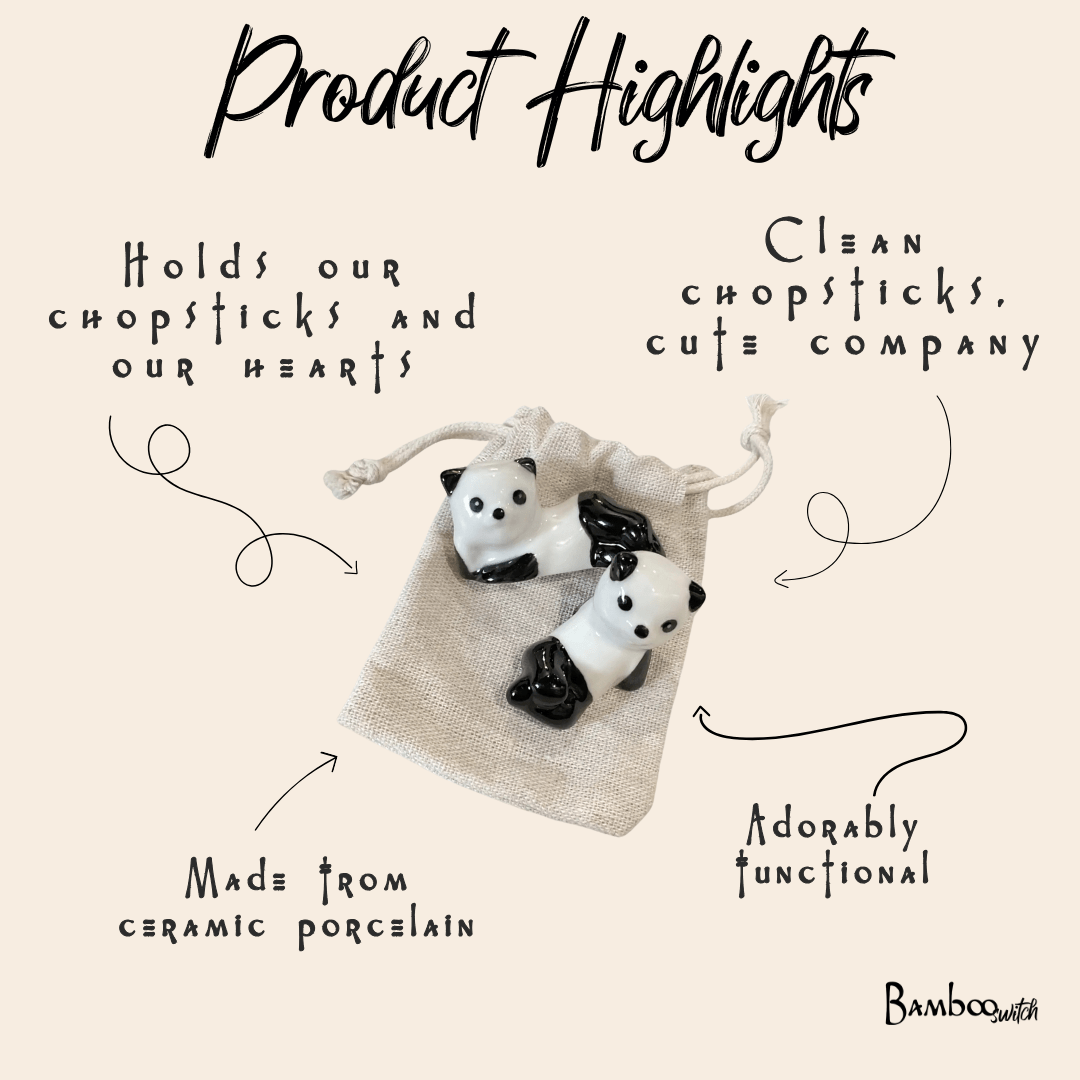 Panda Chopstick Rest | Set of 2 - Bamboo Switch