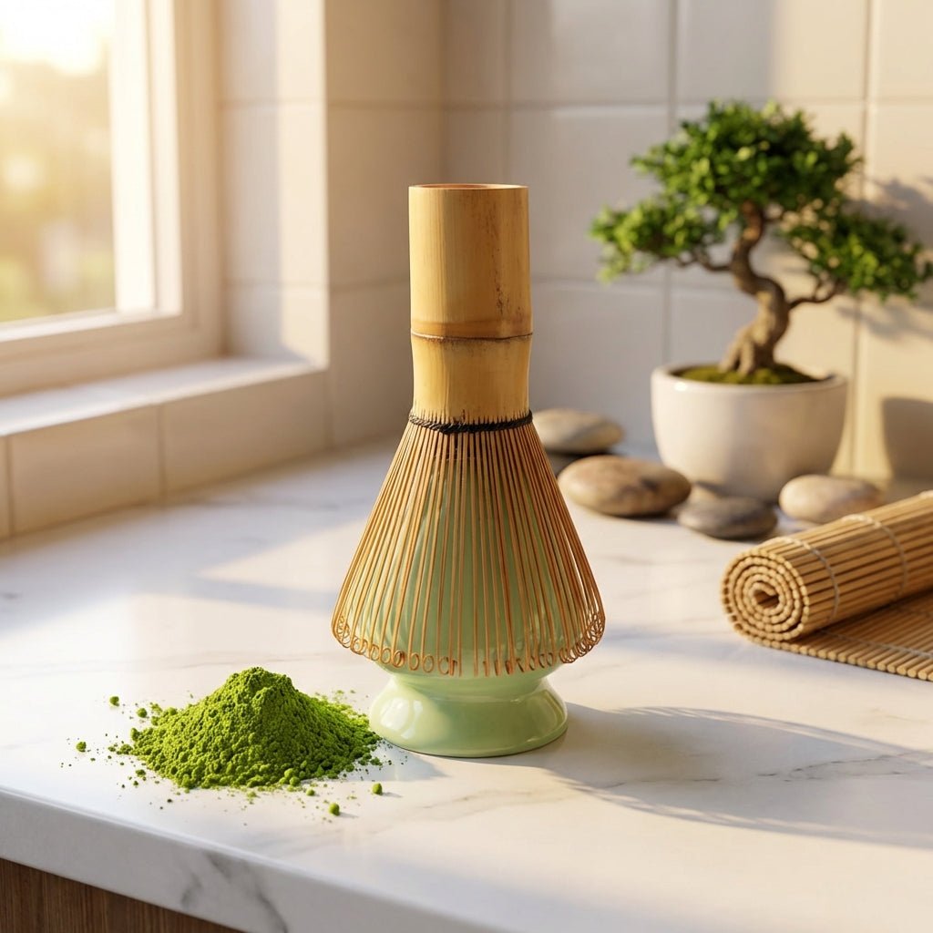 Porcelain Matcha Whisk Holder - Bamboo Switch