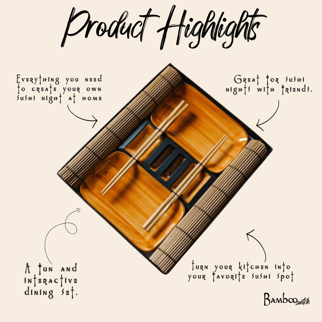 Porcelain Sushi Plate Set - Bamboo Switch