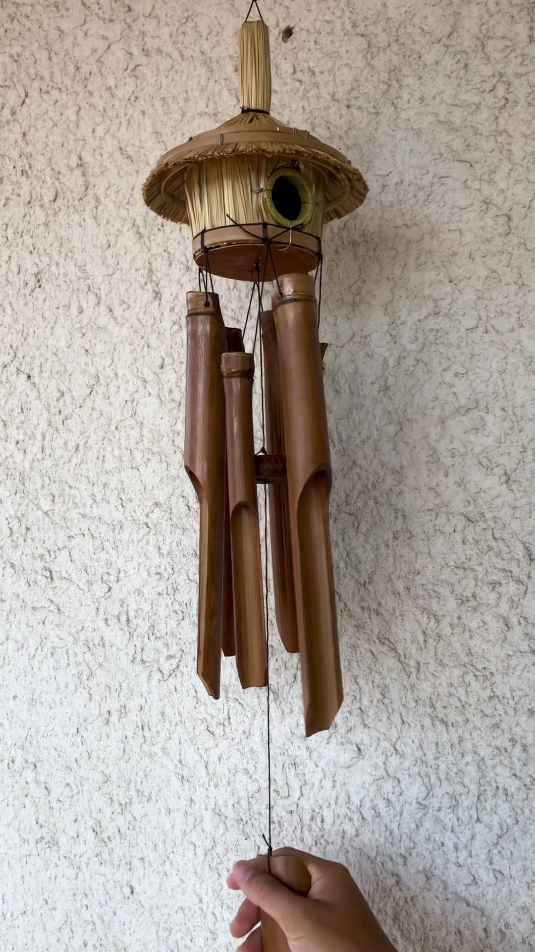 Bamboo Wind Chime - Tiki Hut Birdhouse