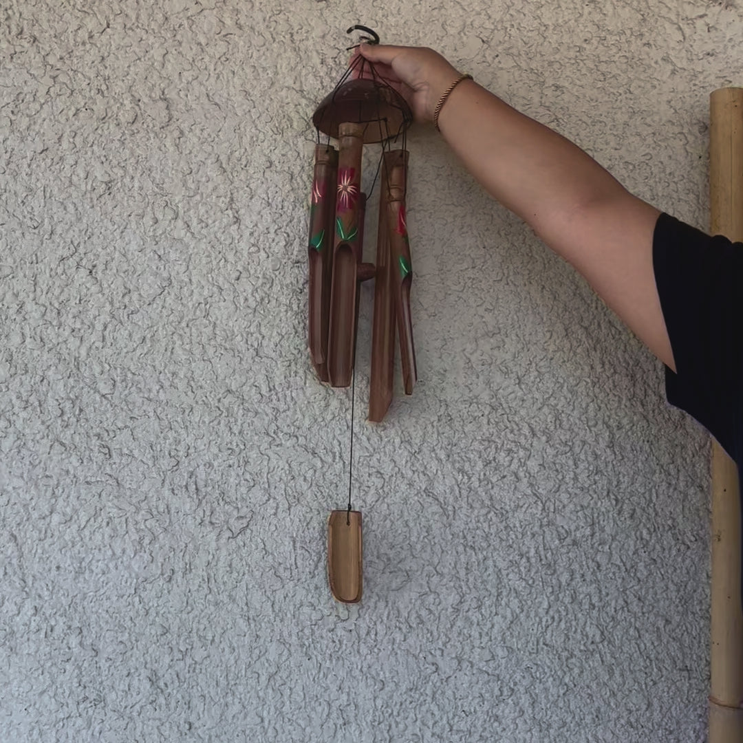 Bamboo Wind Chime - Coconut Flowers