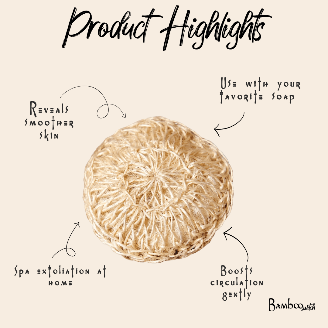 Sisal Exfoliating Body Scrubber - Bamboo Switch