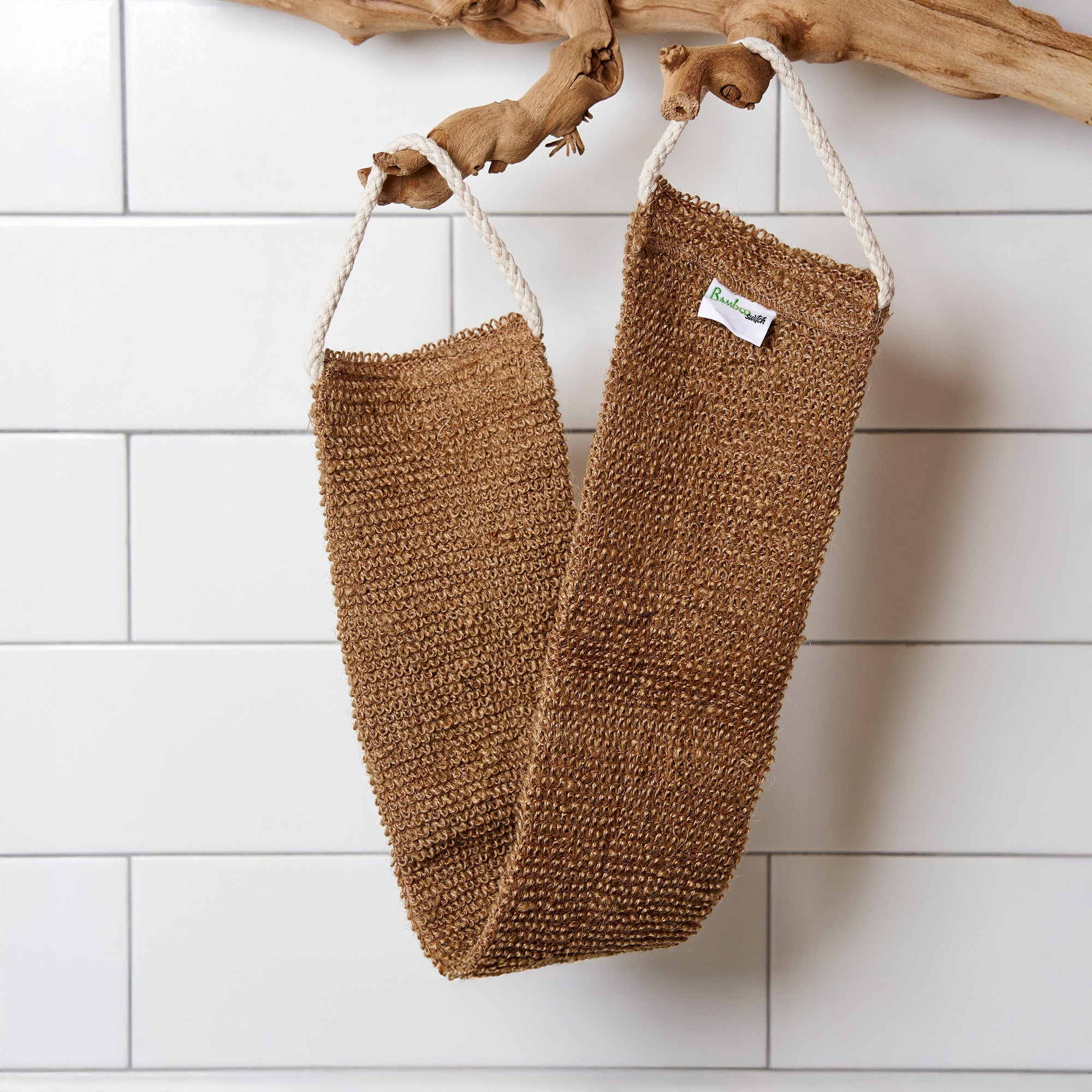 Sisal Linen Back Scrubber - Bamboo Switch