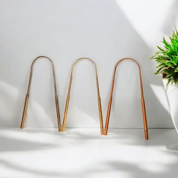 Tongue Scraper | Stainless Steel - Bamboo Switch