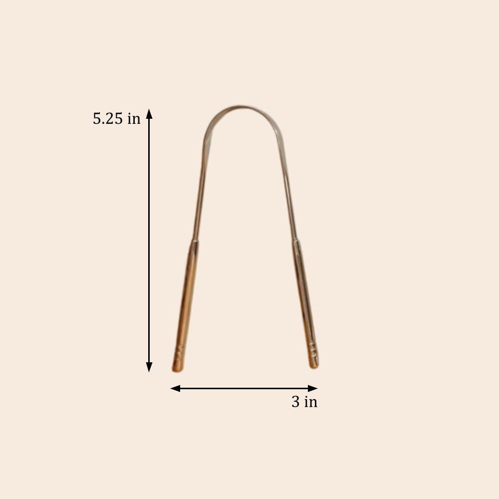Tongue Scraper | Stainless Steel - Bamboo Switch