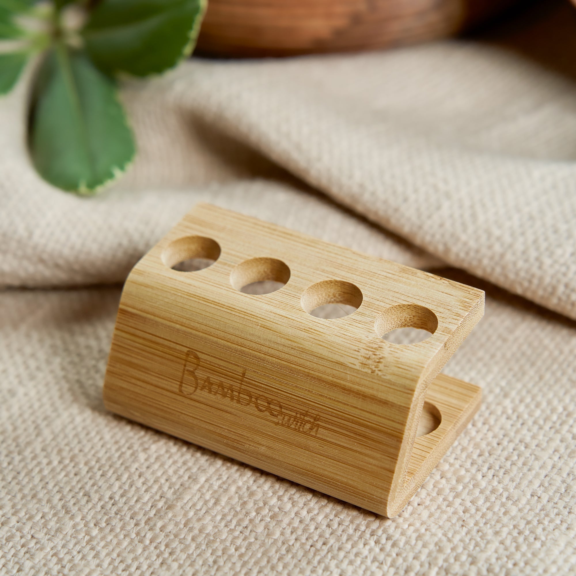 Toothbrush Holder with 4 Slots - Bamboo Switch