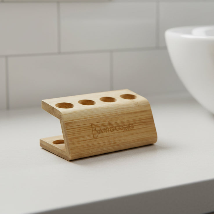 Toothbrush Holder with 4 Slots - Bamboo Switch