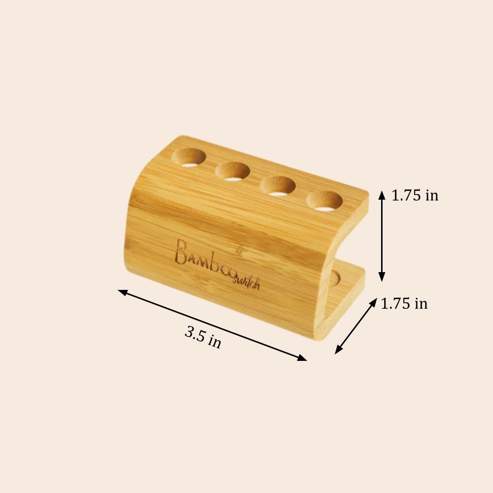 Toothbrush Holder with 4 Slots - Bamboo Switch