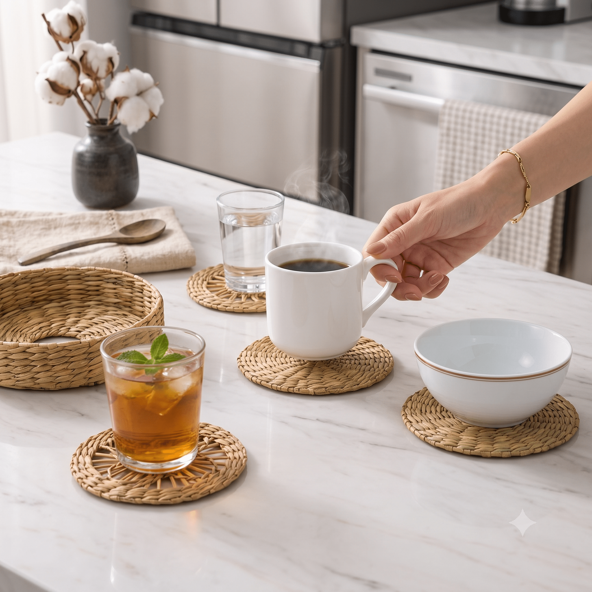 Woven Coaster Set of 4 - Bamboo Switch
