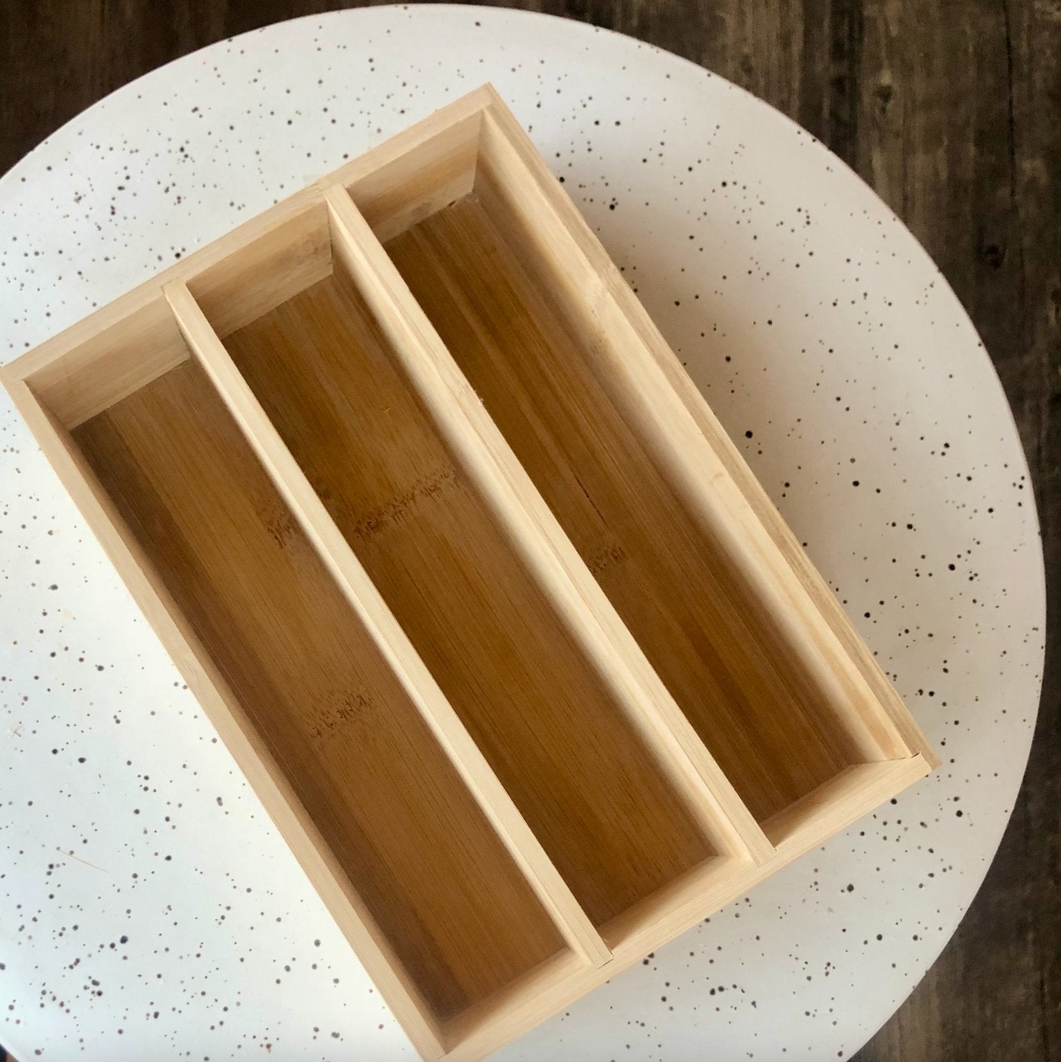 Bamboo Cutlery Set in Drawer Organizer - Bamboo Switch