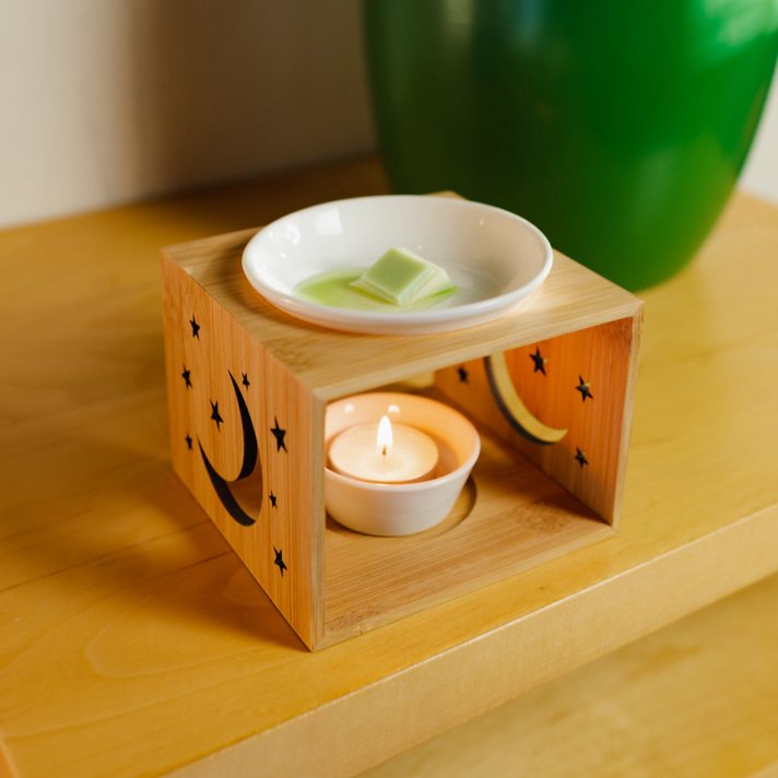 Bamboo Wax Melt Burner | Moon - Bamboo Switch