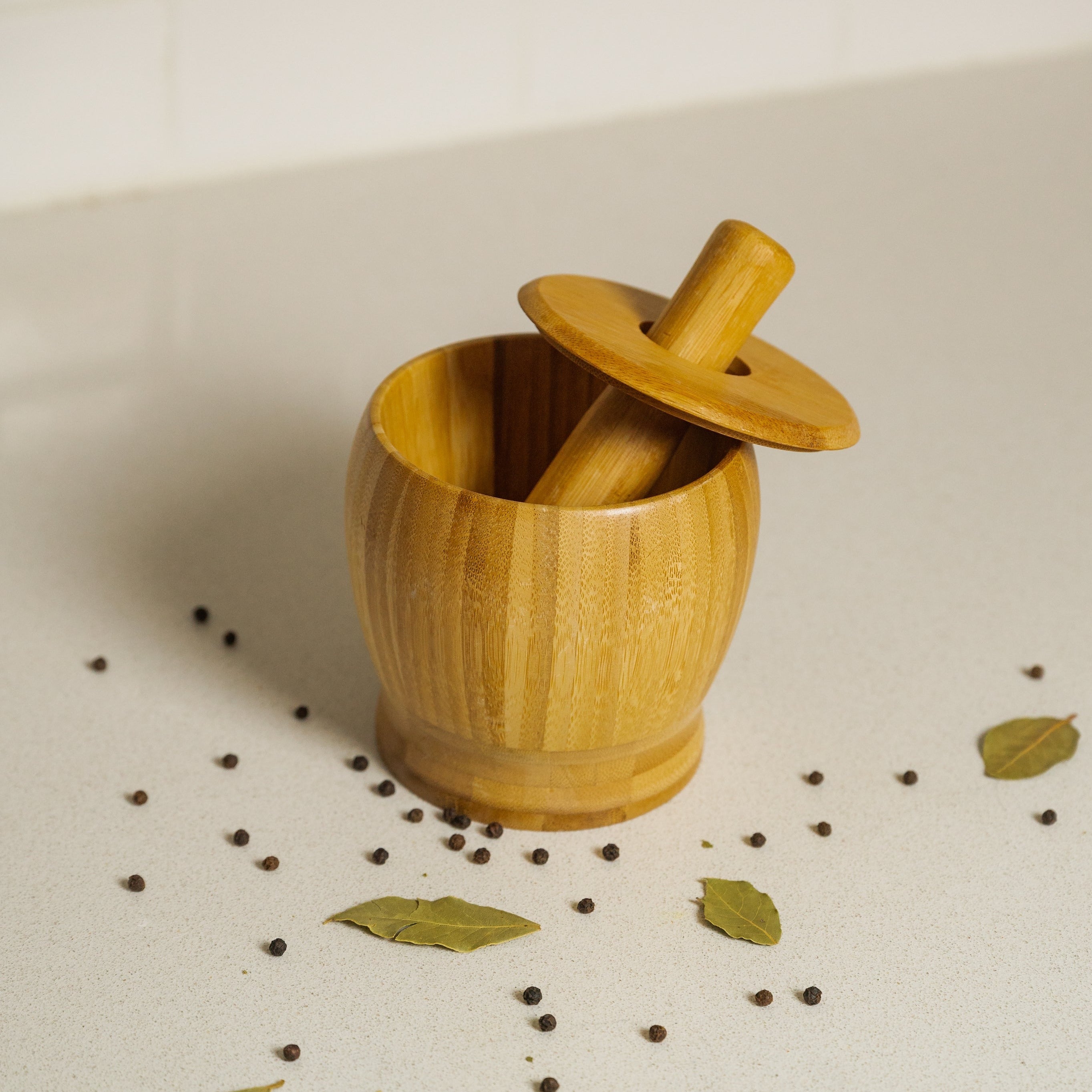 Bamboo Mortar & Pestle with Lid - Bamboo Switch