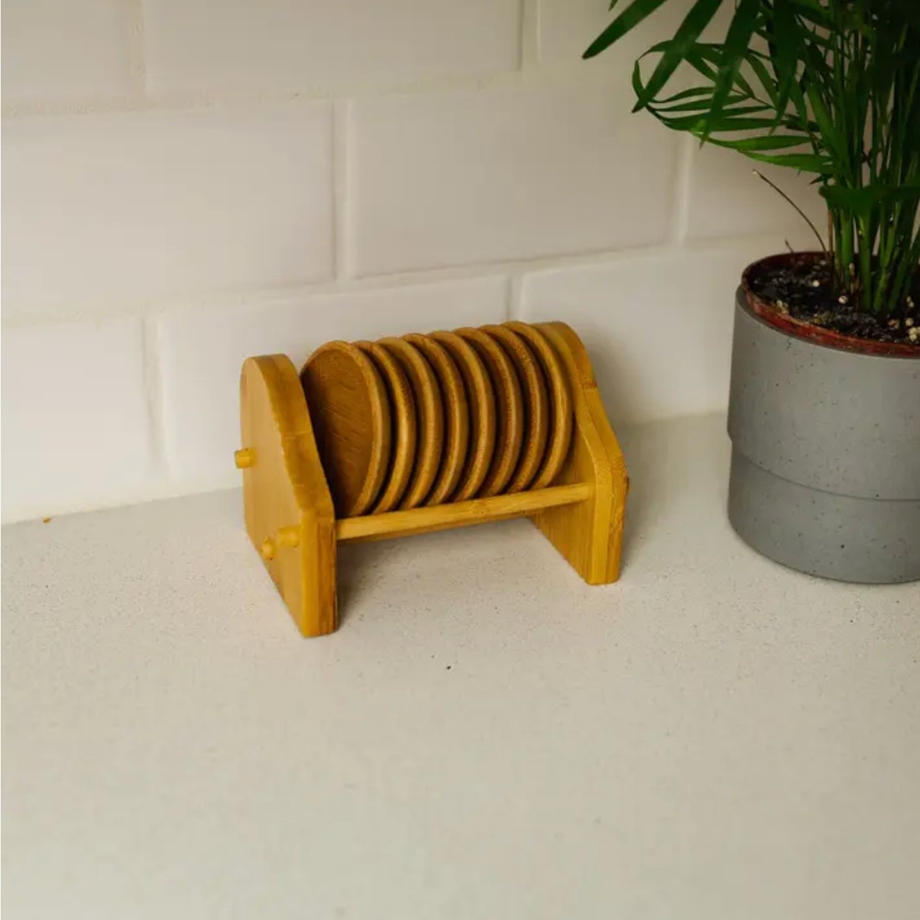 Bamboo Tea Coaster & Holder | 8pc - Bamboo Switch