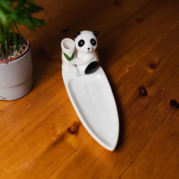 Hand Painted Porcelain Panda Sushi Holder - Bamboo Switch