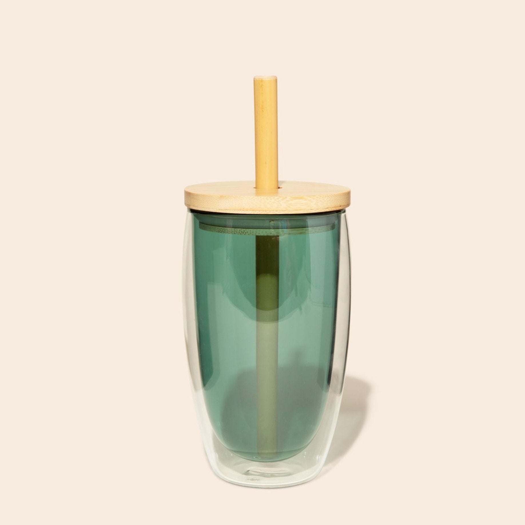 Glass Cup With Straw - Bamboo Switch