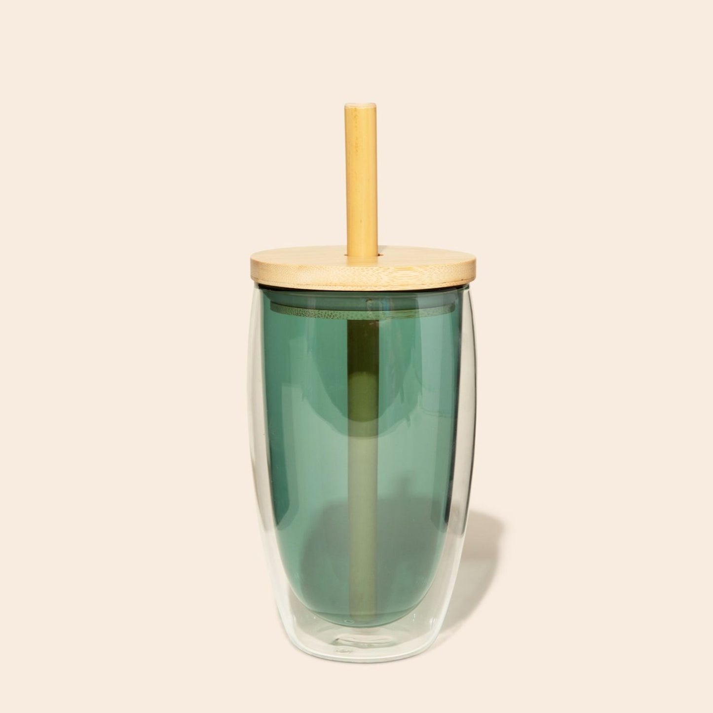sustainable, zero waste, earth-friendly, plastic-free Glass Cup With Straw - Bamboo Switch