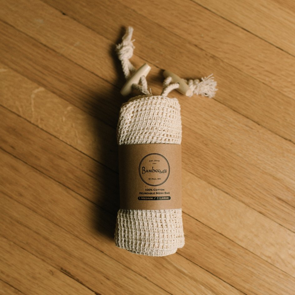 Organic Cotton Produce Bags | 2 Pack - Bamboo Switch