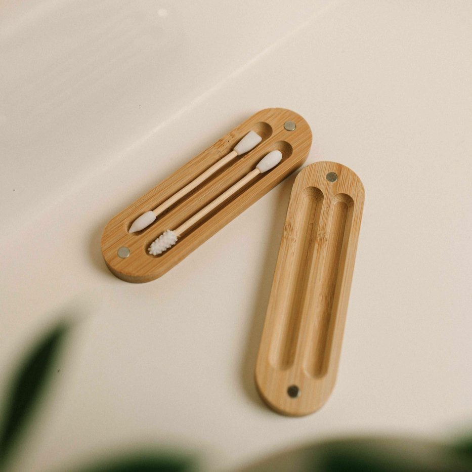 Reusable Bamboo Ear Bud Case - Bamboo Switch