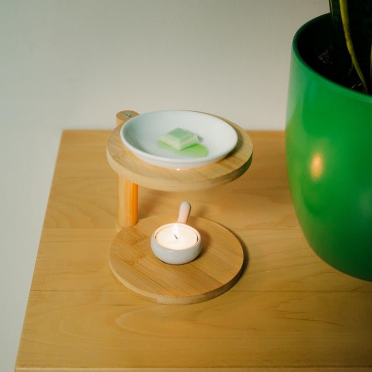 Bamboo Wax Melt Burner | Modern Rod - Bamboo Switch