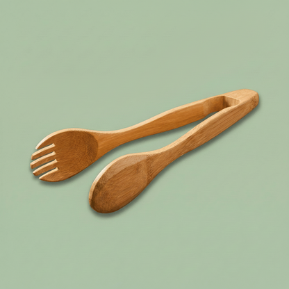 12" Bamboo Salad Tongs - Bamboo Switch