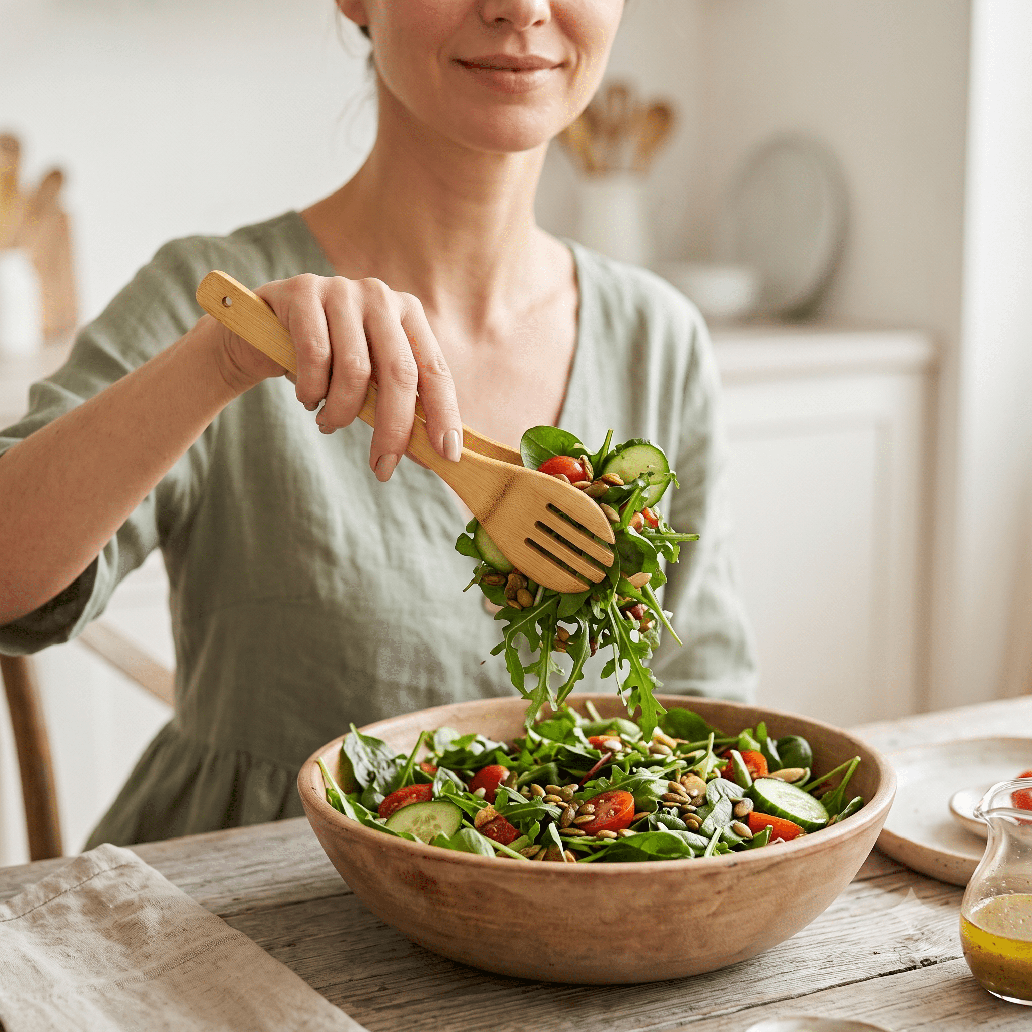 12" Bamboo Salad Tongs - Bamboo Switch