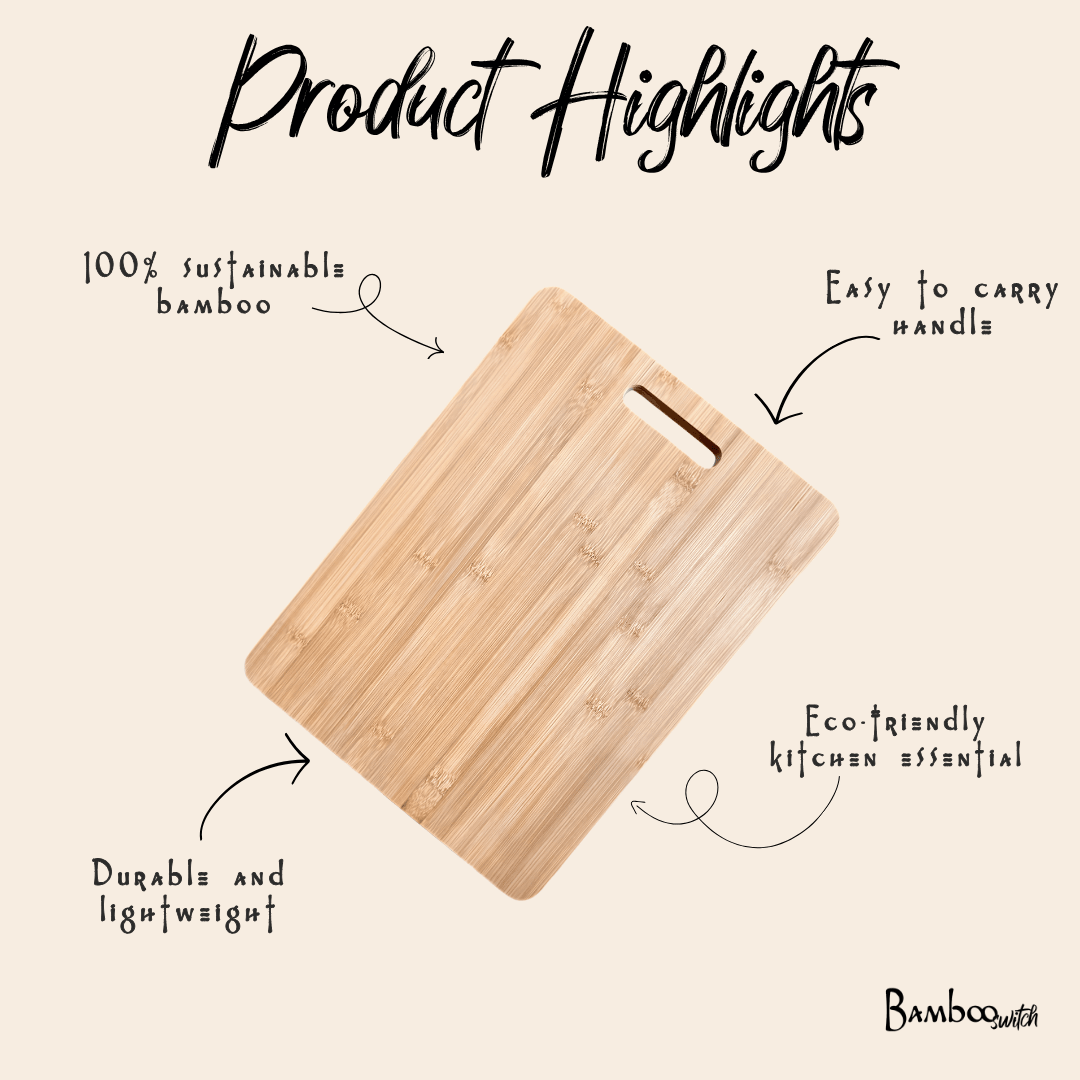 16" Bamboo Cutting Board with Handle - Bamboo Switch