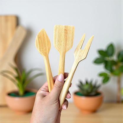 3 - Piece Bamboo Kitchen Utensil Set - Bamboo Switch
