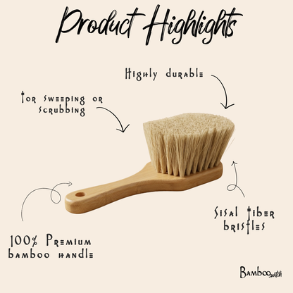 A premium bamboo brush with 2 inch bristles