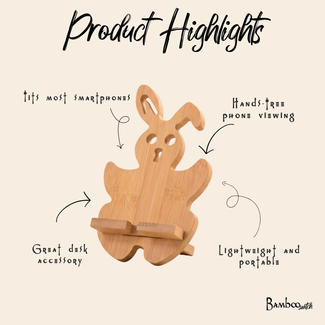 Bamboo Phone Stand Bunny