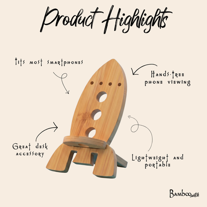 Bamboo Phone Stand Rocket Ship | Bamboo Switch