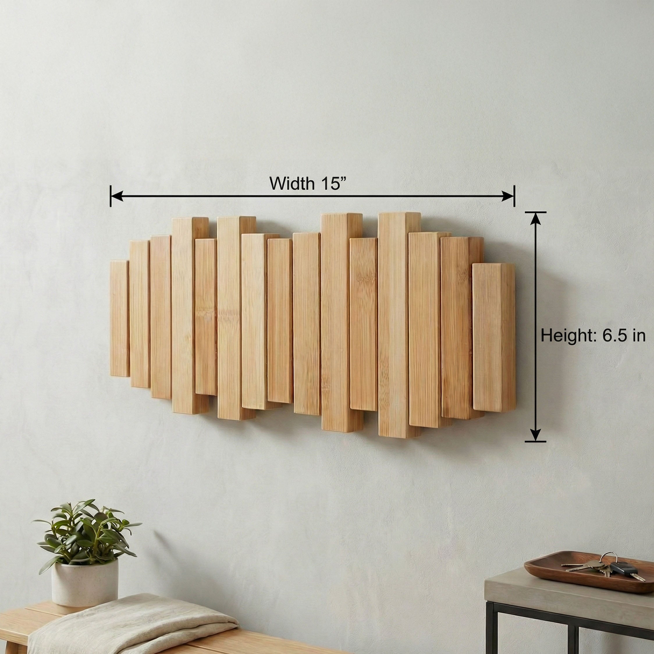 Bamboo Wall Hook Rack