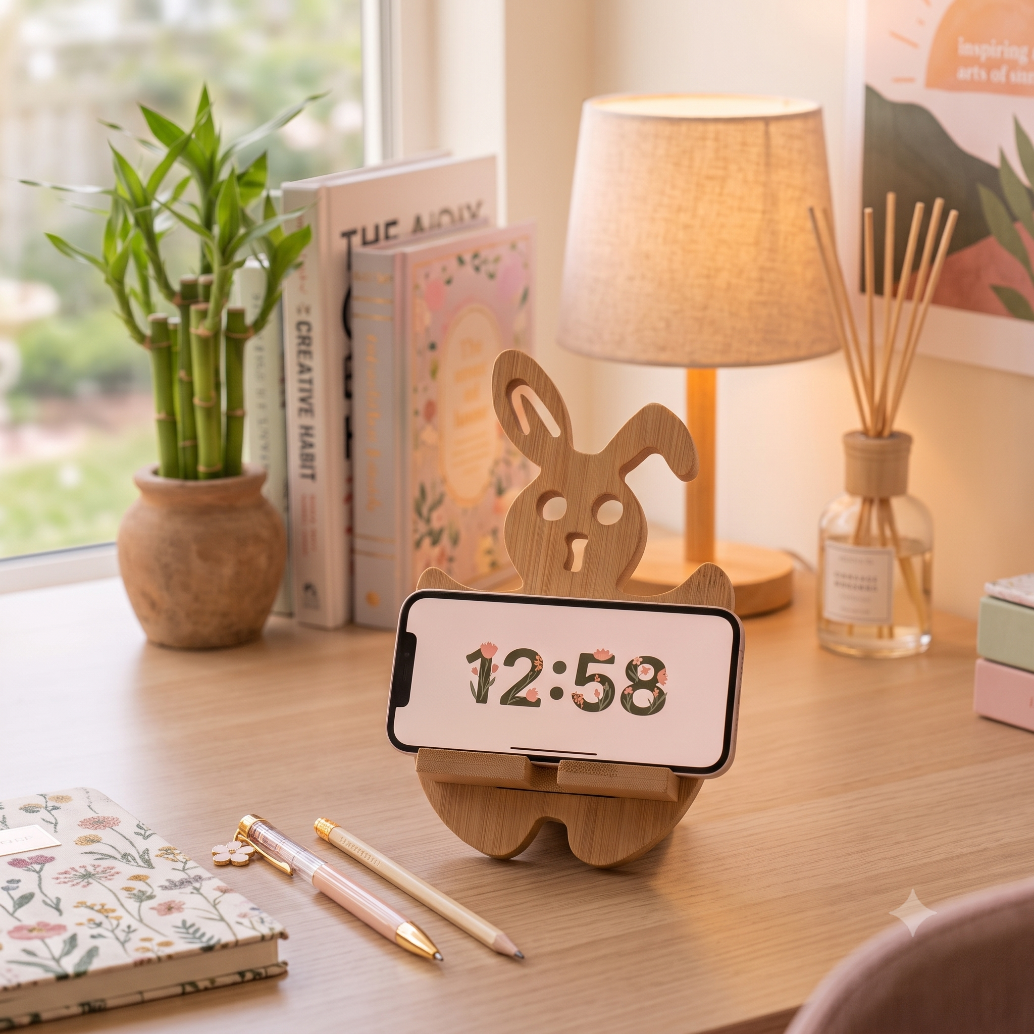 Bamboo Phone Stand Bunny