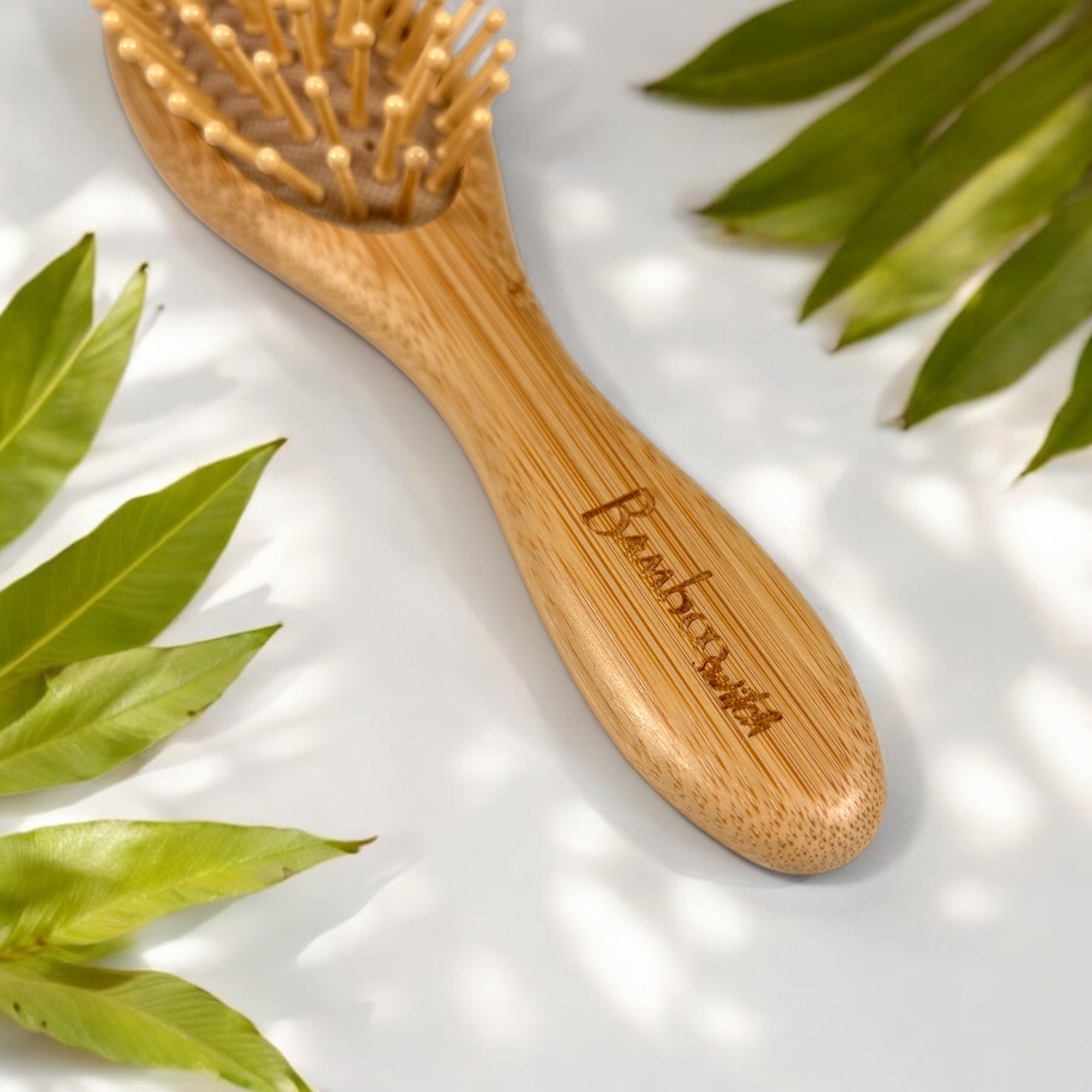 Bamboo Rounded Paddle Hair Brush | For Kids