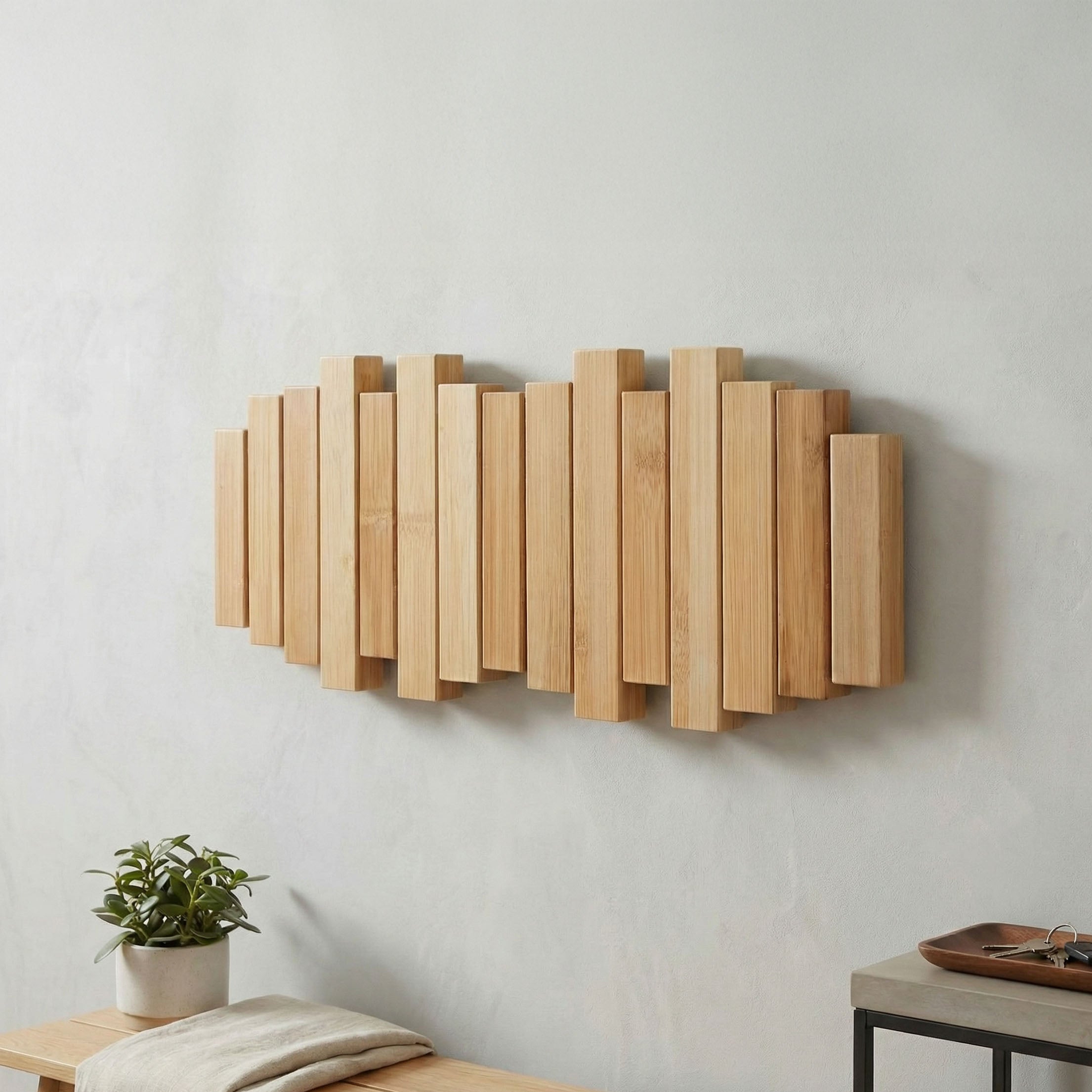 Bamboo Wall Hook Rack