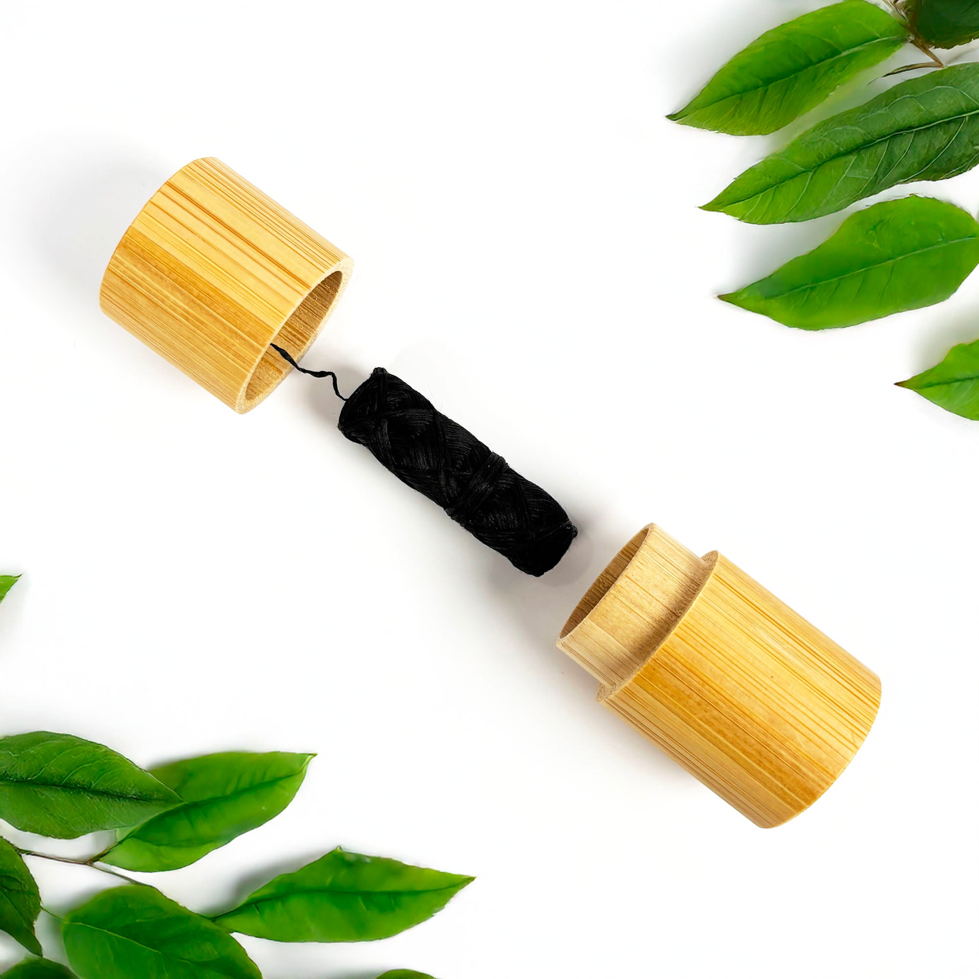Bamboo Floss Container + Bamboo Charcoal Floss