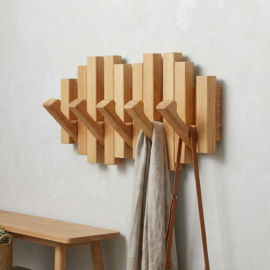Bamboo Wall Hook Rack