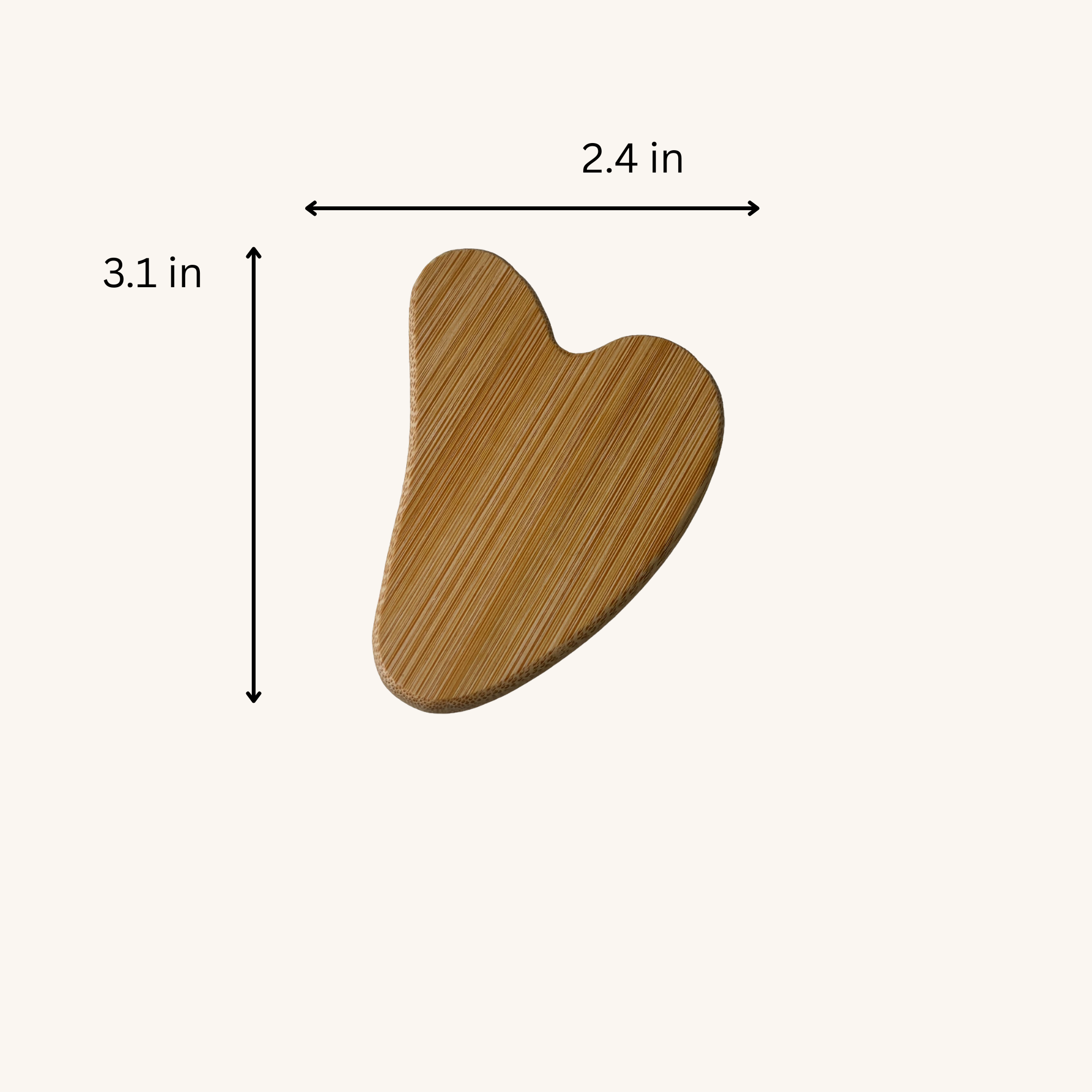 Bamboo Gua Sha Tool with measurements in the background