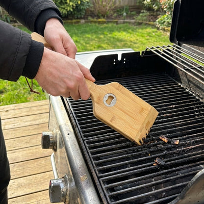 Bamboo 3 - in - 1 Grill Scraper, Spatula & Bottle Opener - Bamboo Switch