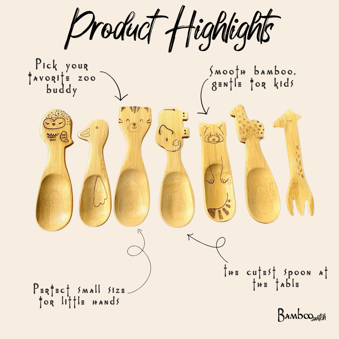 Bamboo Animal Kids Spoons - Bamboo Switch