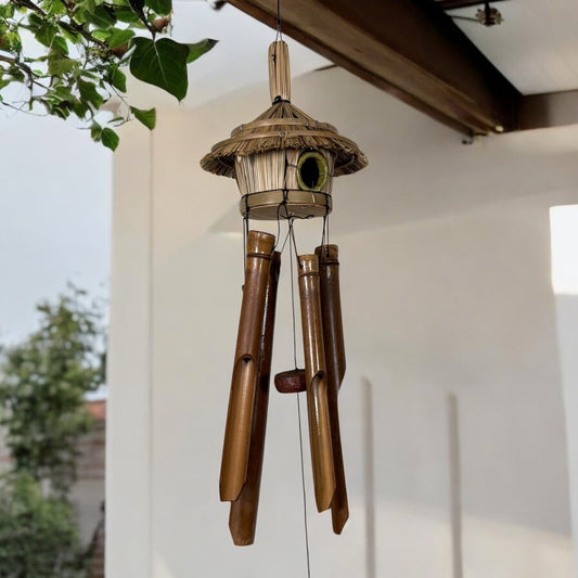 sustainable, zero waste, earth - friendly, plastic - free Bamboo Birdhouse Wind Chime - Bamboo Switch