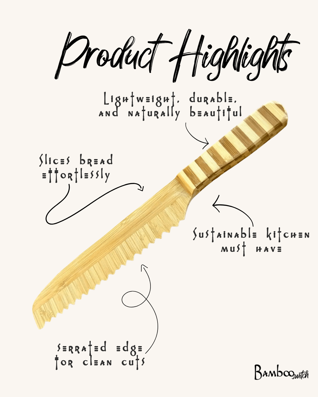 Bamboo Bread Knife - Bamboo Switch
